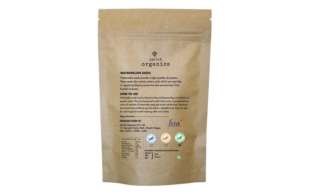 Sorich Organics Watermelon Seeds Superfood    Pack  100 grams